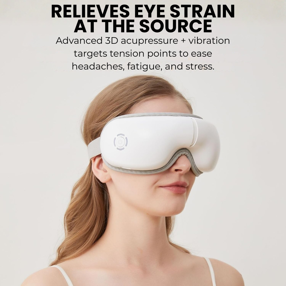 Heated Eye Massager – 5 Modes for Eye Strain Relief, Dark Circles & Better Sleep